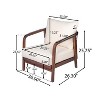 VYNXARIA Set of 2 28" Outdoor Lounge Chair with Woven Backrest, Solid Wood Frame, Comfortable Cushions, and Curved Armrests for Patio or Garden - 4 of 4
