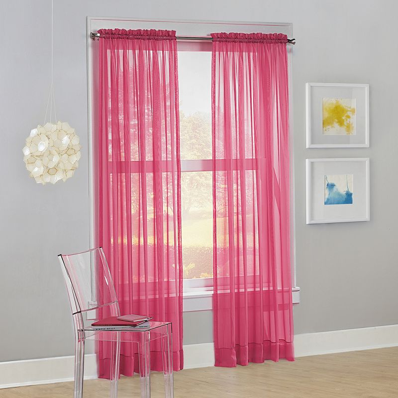Calypso Voile Rod Pocket Sheer Curtain Panel - No. 918 , 1 of 7