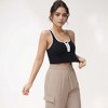 Anna-Kaci Active Women's Cropped Tank Top with Contrast Trim and Lace-Up Front Detail - 4 of 4