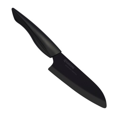 Kyocera Black Z212 Ceramic 5.5 Inch Santoku Knife with Soft Grip Handle