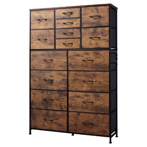 16-Drawer Tall Fabric Dresser Storage Tower with Steel Frame, Chest of Drawers Organizer Unit - 1 of 4