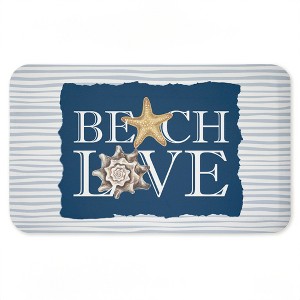 Stupell Industries Beach Love over Stripes Printed Anti-Fatigue Floor Mat, design by Kim Allen, 30"x18" - 1 of 4