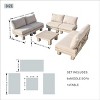 Moda Furnishings 6-Person Outdoor Patio Aluminum Wood Grain Sectional Seating Group With Beige Cushions - 4 of 4