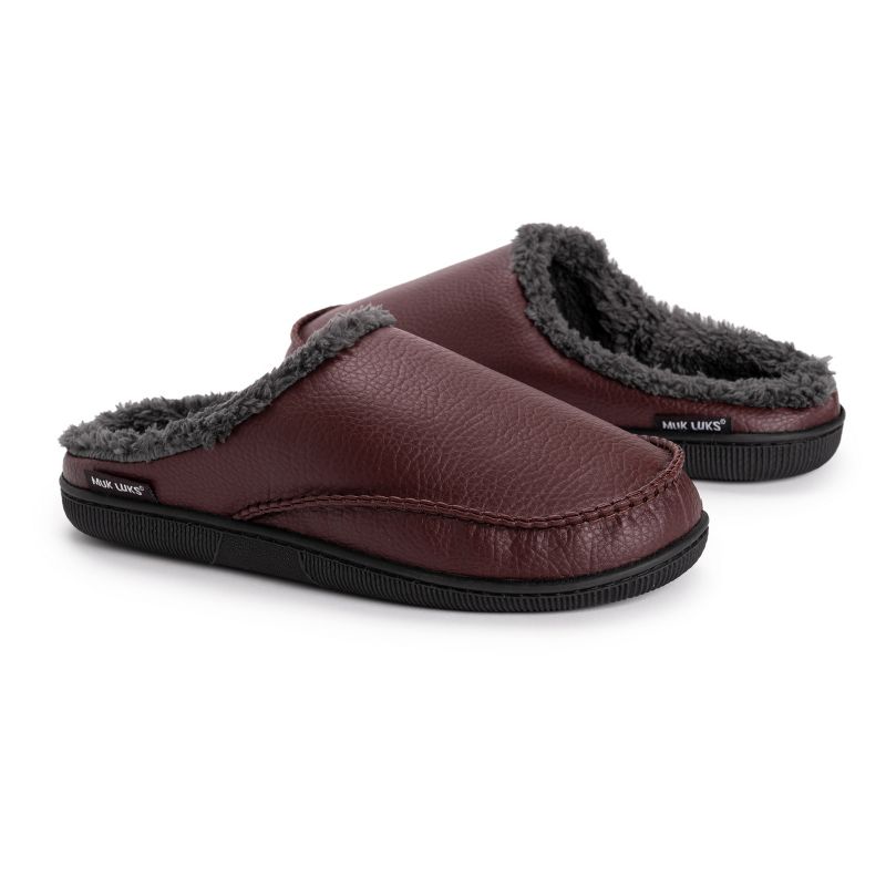 MUK LUKS Men's Faux Leather Clog Slippers, 5 of 9
