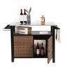 VYNXARIA Outdoor Kitchen Wicker Island: Versatile Rolling Cart & Storage Cabinet - 2 of 4