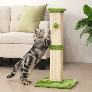 Heynemo 32" Cat Scratching Post, Sisal Cat Scratcher with Hanging Ball Toy, Tall Scratch Pole for Indoor Cats, Cat Scratch Post for Cats - 1 of 4