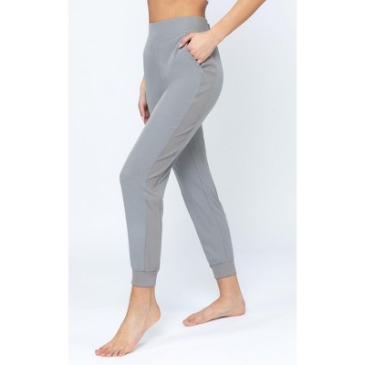 90 Degree By Reflex Womens Lightstreme Jogger Pants With Ribbed Details -  Frost Gray - X Large : Target