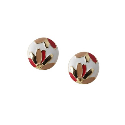 Women's The Wild Flower Stud Earrings - Nude Pink:Scarlet Red