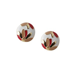 Women's The Wild Flower Stud Earrings - Nude Pink:Scarlet Red - 1 of 4