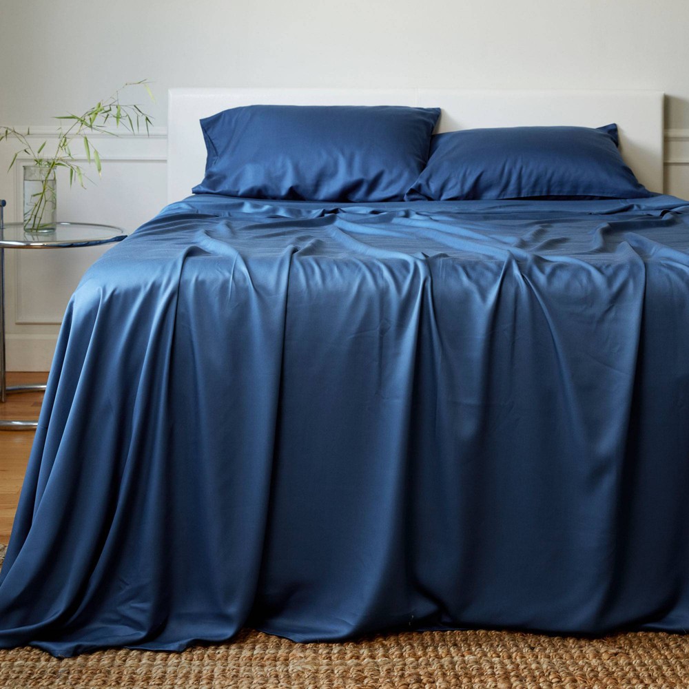 Photos - Bed Linen King 300 Thread Count Luxury 100 Viscose from Bamboo Solid Sheet Set Indig