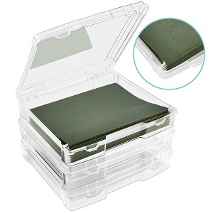 Sorbus Hanging File Organizer Bins Clear Plastic Stackable for Document Storage - 1 of 4