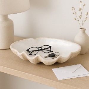 Decorative Clam Shell Bowl for Coffee Table Decor - Costal Inspired Bowl for Centerpiece Table Decorations or Home Decor Accents - 1 of 4