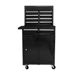 VYNXARIA Rolling Tool Chest,5-Drawer Organizer with Lockable Wheels,Sliding Drawers,Detachable Top&Adjustable Shelf,Garage Workshop Storage (Black) - 1 of 4