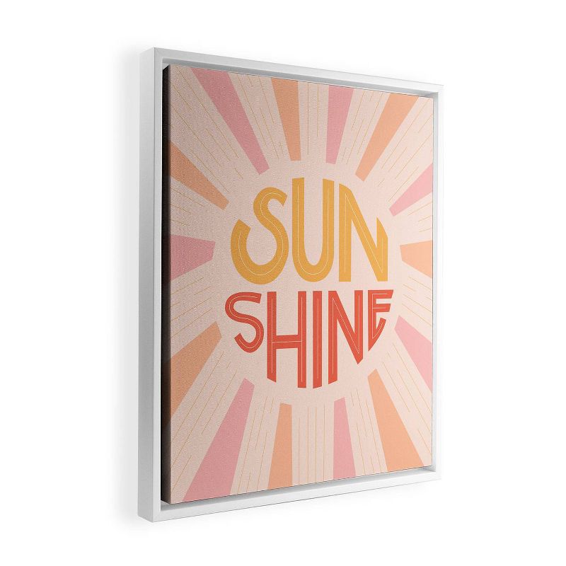 Lyman Creative Co. Sunshine Hand Lettering Framed Wall Canvas White/Pink - Deny Designs, 2 of 5