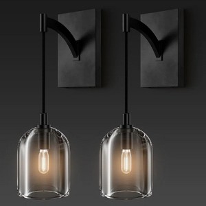 2PS- Light Modern Crystal Wall Light, Hemisphere Wallchiere Wall Sconce - 1 of 4