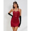 Womens Roaring 20s Costumes Flapper Dress 1920s Vintage Fringe Dress Cocktail Theme Party Dress - 3 of 4