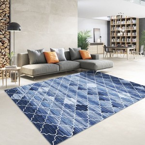 Large Living Room Rug 9x12 Modern Geometric Print Area Rug Washable Stain Resistant Indoor Carpet With Non-Slip Backing Soft Carpet For Nursery - 1 of 4