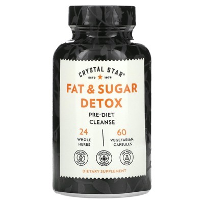 Crystal Star Fat & Sugar Detox (60 Capsules) – Herbal Diet Cleanse & Metabolism Boost Supplement to Help Release Fat & Curb Appetite - Green Tea