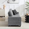KWPZQEB 83.86" Corduroy Fabric Sofa, 3 Seater Sofa with Cup Holders, Modern Deep Seat Sofa with Upholstered & Wide Armrests for Living Room, Gray - 4 of 4