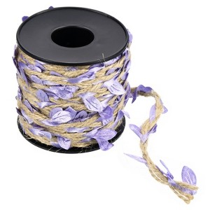 Unique Bargains Jungle Wedding Party Home Garden Decor Burlap Leaf Ribbon Jute Twine Artificial Vine - 1 of 4
