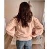 Women's Crew Neck Textured Puff Sleeve Knitted Sweater - Vine & Love - 4 of 4