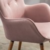 Sapphtopaz 1pc Contemporary Accent Chair Upholstered Silky Velvet Tufted Button Back Lounge Chair, Living Room Chair Cozy Armchair - 3 of 4