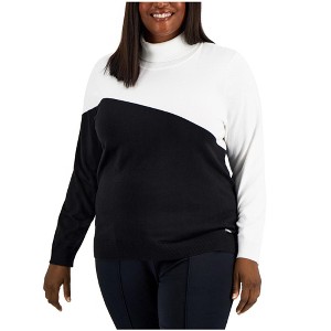 Calvin Klein Womens Two Tone Pullover Sweater - 1 of 1