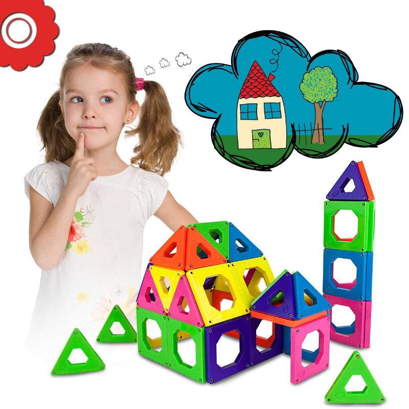 Discovery Kids Magnetic Tiles Building Blocks Set 24pcs, 4 of 9