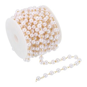 Unique Bargains Faux Pearl Beading Chain with Spool for DIY Necklace Bracelet - 1 of 4