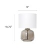 Creekwood Home Round Modern Glass Accent Table Lamp Smokey White Shade - 3 of 4