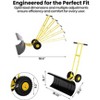 29" Snow Shovel with Wheels, Metal Back Push Snow Plow for Doorway & Sidewalk, Adjustable Angle & Height Handle Snow Pusher - 2 of 4
