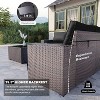 ALAULM Outdoor Patio Furniture Set Outdoor Sectional Rattan Sofa Set Brown Manual Wicker Patio Conversation Set with Cushions - 2 of 4