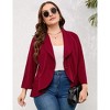 Coolmee Women's Plus Size Blazer Long Sleeve Classic Draped Open Front Work Office Blazer Jackets - 2 of 4