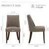 Set of 2 Mid-Century Upholstered Dining Chairs with Wood Legs, Fabric Side Chairs with Back for Kitchen, Dining Room, or Restaurant - Beige - 3 of 4
