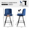 Bekrvio 26" Swivel Counter Height Bar Stools with Back-Faux Leather/Velvet Upholstered, V-Shaped Metal Legs-Modern Counter Stools for Kitchen Island - 4 of 4