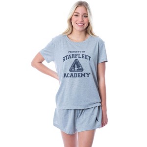 Star Trek Star Fleet Academy Women's 2 Piece Pajama Short Set Loungewear Grey - 1 of 4