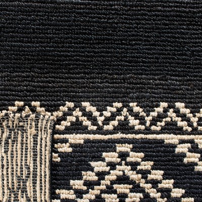 Hand-Knotted Easy Care Black Jute 5' x 8' Area Rug