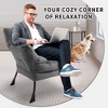 Lazy Chair Modern Soft Comfortable Reading Lounge, Accent Sofa Chair with Armrest Side Pocket, Ergonomic Design for Living Room Bedroom Dorm Office - 2 of 4