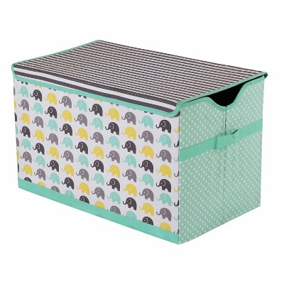 Bacati - Elephants Mint/Yellow/Gray Storage Toy Chest