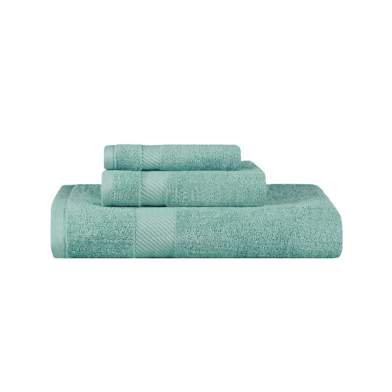 Modern Solid Classic Luxury Cotton 3 Piece Bath, Face, and Hand Towel Set by Blue Nile Mills, 1 of 7