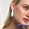 SOHI Women's Chalk White The Semi-Fold Hoop Earrings - 4 of 4