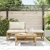 3 Piece Patio Lounge Set with Cream White Cushions Bamboo  vidaXL - 3 of 4