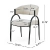 Kumasinova Dining Chairs Set of 2,Upholstered Kitchen Chairs with Fabric Seat,Black Metal Legs,265 LBS Capacity Chairs for Dining Room,Kitchen - 3 of 4