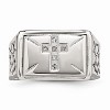 Black Bow Jewelry Stainless Steel And .05 Ctw H-I, I2 Diamond Cross Tapered Ring - 4 of 4