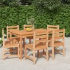 vidaXL Patio Dining Set Garden Outdoor Dining Table and Chairs Solid Teak Wood - 55.1" Table Length 6x Chair + Table 6 Items - 2 of 4