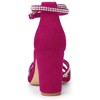 Allegra K Women's Rhinestones Crisscross Strap Strappy Chunky Heel Sandals - 3 of 4