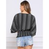 INSPIRE CHIC Women's Summer 3/4 Sleeve V Neck Boho Print Chiffon Smocked Waist Dolman Blouses - 3 of 4
