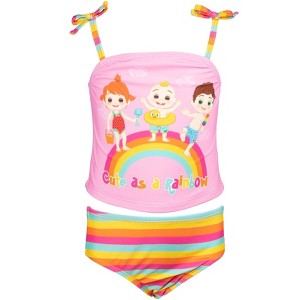 CoComelon Tomtom Yoyo JJ Girls Tankini Top and Bikini Bottom Swim Set Toddler - 1 of 4