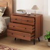 Costway 4 Drawer Dresser for Bedroom Wide Chest of Drawers with Metal Guide Rails Teak & Black/Walnut/Natural - 2 of 4