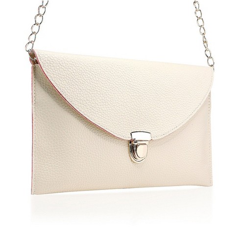 White Minimalist Pu Fashion Shoulder Bag With Adjustable Strap